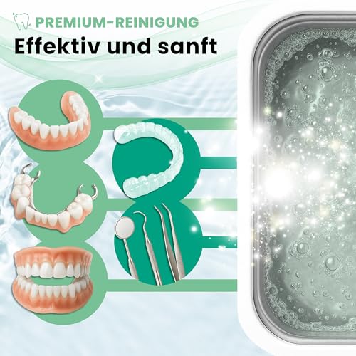 Treufix Ultraschallreiniger Konzentrat Dental 750ml für Zahnersatz, Prothesen, Gebisse, Spangen, Schienen uvm | Effektive Reinigung für Dentalprodukte materialschonend & effektiv – Made in DE