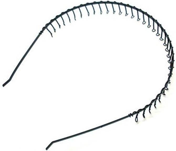 Vikenner Unisex Metal Tooth Headband Hairband Sport Running Hair Band - Black