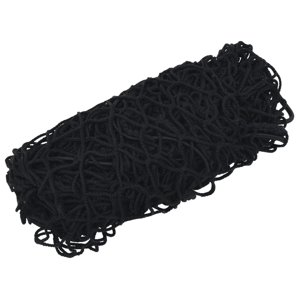 Anhängernetz mit Gummiseil Schwarz 4x4 m PP, UV-beständig wetterfest, universell für Anhänger, Pkw, SUV, Ladungssicherung, Schutznetz, elastisch und reißfest
