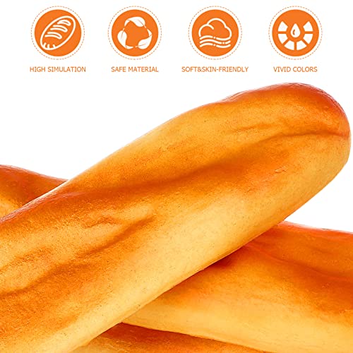 ULTNICE 3pcs Artificial French Long Bread Loaf Lifelike Fake Dessert Cake Food Pretend Play Food Playset Toys Photography Prop Kitchen Decoration, Medium - Thumbnail 2