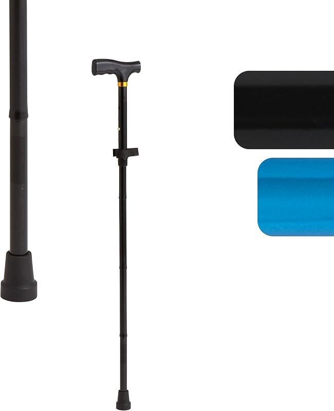 El bastón plegable con mango en T para personas mayores y adultos es portátil y liviano para el equilibrio, lesiones de rodilla, movilidad y recuperación de cirugías de piernas
