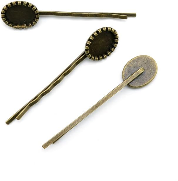 120 Pieces Jewelry Making Findings Antique Bronze Charms Craft Lots Repair Supplies Supply A4LM1 Oval Hairpin Cabochon Setting