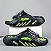 Men's Fashion Outerwear-Inspired Casual Sports Slippers - Non-Slip Thick Sole, Comfortable & Durable Beach Footwear (Black Green,10)