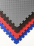 VERSÁTIL: Esterilla puzzle bicolor en rojo/azul, rojo/negro o negro/gris para que puedas combinar como quieras.