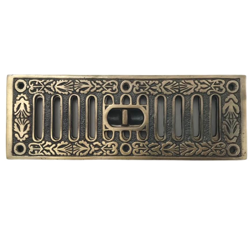 Harrington Marley Aluminium Victorian Style Air Brick Cover Sliding Vent Ornate/Decorative Antique Brass Finish