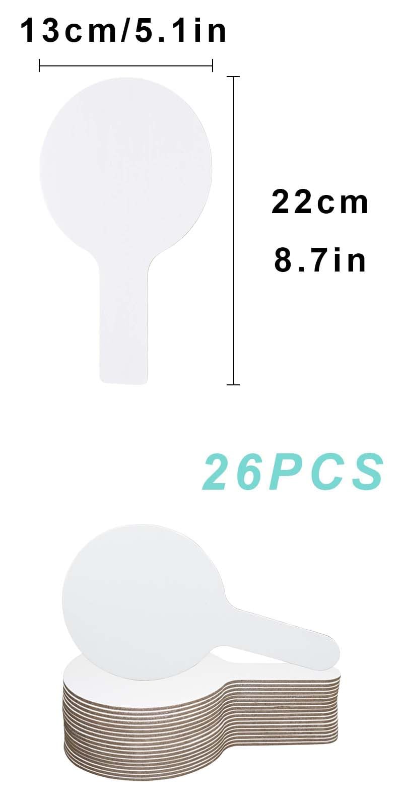 26 piezas Paletas de subasta, 23*13CM, Pizarras blancas pequeñas, Mini pizarras blancas portátiles, Mini pizarras blancas de doble cara, tablero de subasta para estudiantes, aulas, juegos de votación