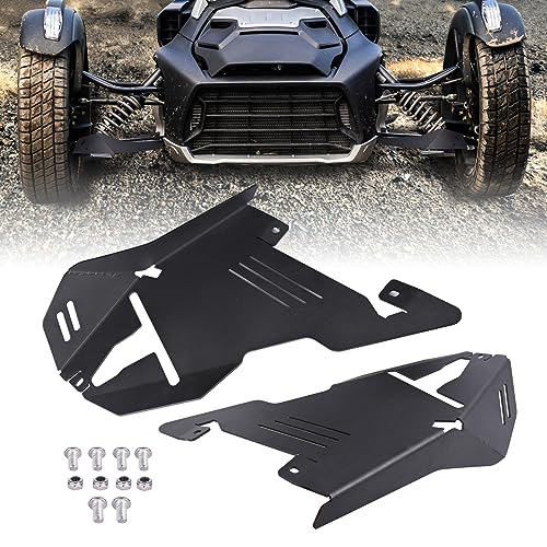 Hutexico 2 Pack Black Aluminum Skid Plates Front Splash Guard and A-Arm Protectors for Cam Am Ryker 600 900 Rally Sport 2015-2026 Accessories Replacement OEM Part #219400863