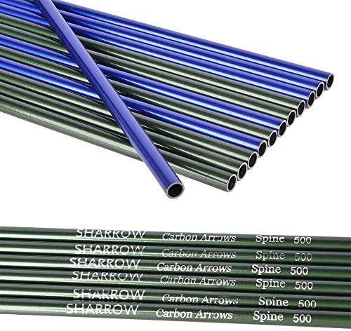 AMEYXGS 30" Arbres de Flèche en Carbone 500 épine Arbre de Flèche Flèche de Carbone Tubes d'arbre de Flèche ID 6.2mm pour Les Flèches de Cible de Chasse Bricolage (6pcs, Vert) Cover
