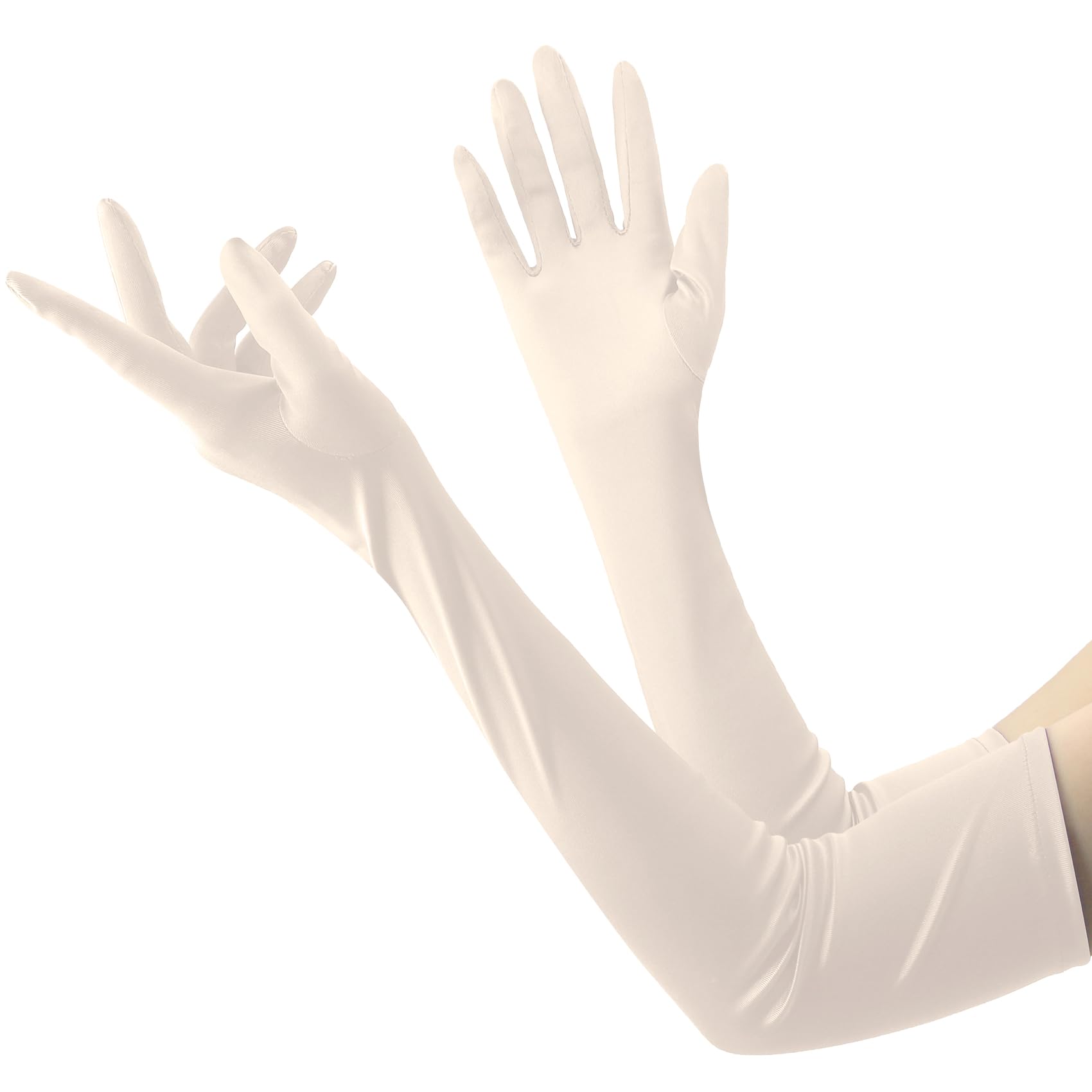 Kzikbxh Long Opera Party 1920s Satin Tea Party Wedding Dress Fashion Gloves Costume Adult Size Halloween Christmas