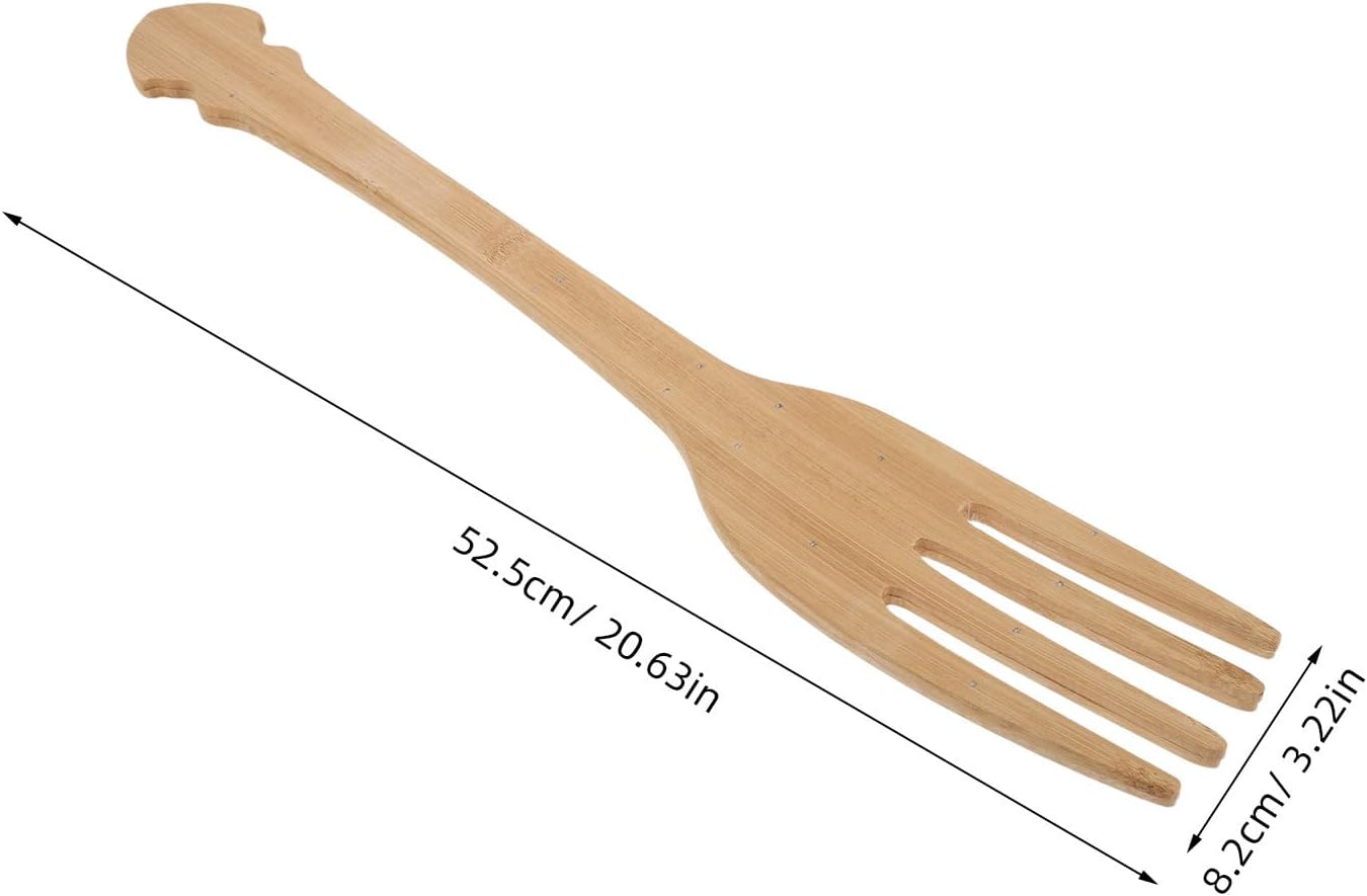 Giant Fork Photo Booth Prop - Wooden Oversized Funny Utensil for Prank Parties and Home Decorations - 20 Inch Jumbo Size Wooden Fork