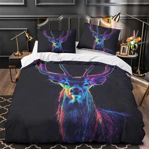 Housse de couette 3D Rennes en microfibre avec fermeture éclair pratique