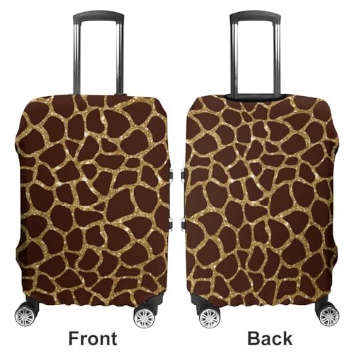 Gold Black Giraffe Skin Pattern Luggage Cover Travel Suitcase Cover Luggage Protector 22-24 Inch3