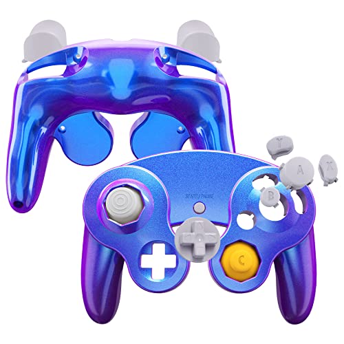 Scopri offerta per eXtremeRate Cover Scocca Tasti Ricambio per Nintendo GameCube Controller,Custodia Grip Pulsanti Kit Shell Case per Nintendo GameCube Controller(NON Include Controller)-Camaleonte Viola Blu