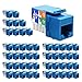 Beszin Cat.5E RJ45 110 Type Keystone Jacks (Cat.5E, 50-Pack, Blue)