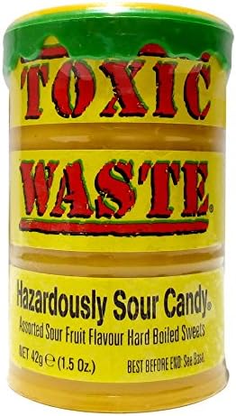 Toxic Waste Hazardously Sour Candy-Assorted Sour Fruit Punch Flavour, 42 Grams Box