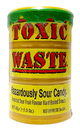 TOXIC WASTE Hazardously Sour Candy-Assorted Sour Fruit Punch Flavour, 42 Grams Box