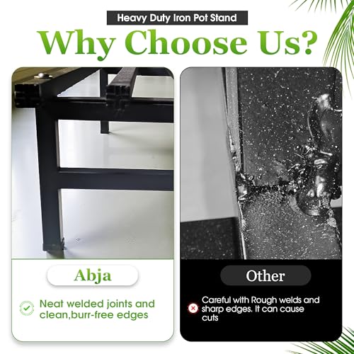 Image of ABJA Heavy Duty Long Plant Stands: 76x24x17.5 cm, Set of 2 Plant Stands for Outdoor Balcony, Indoor Living Room, Pot Stand for Plants Big Size (Set of 2, Black)