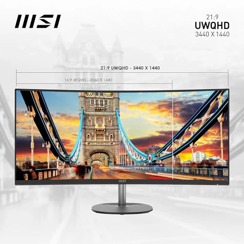 PRO MP341CQDE - 34" UWQHD (3440 x 1440) in formato 21:9, 1500R Curved, 100Hz, HD Ready, contrasto 3000:1, inclinabile, compatibile VESA, DP 1.2a, 2 HDMI 2.0b - Monitor - Immagine 1