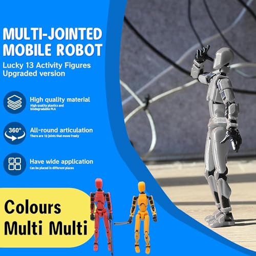 MerryXD T13 3D Action Figure,Assembly Completed Dummy Nova Titan Lucky 13 Action Figure 3D Printed Multi-Jointed Movable Toy Grow in The Dark Blue by MerryXD - Image 3