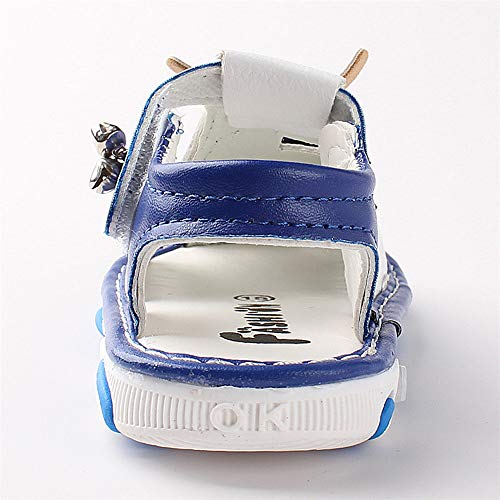 0-15 Months Newborn Kids Baby Girls Boys Summer Cartoon Helicopte Toddler Shoes Soft Bottom Non-Slip Baotou Sandals (Blue, 12-15Months) #TOP5