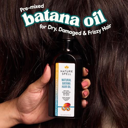 Nature Spell Batana-Öl für Haarwachstum, gebrauchsfertiges Kopfhautöl, stärkt & repariert geschädigtes Haar, pflegt Spliss, spendet Feuchtigkeit & Glanz, für alle Haartypen, vegan, 150 ml