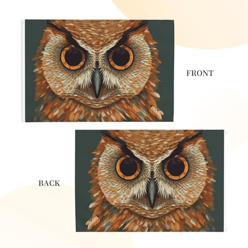 Drapeau pour extérieur grand format 1,2x1,8m drapeau de maison double face œillets hibou - 3