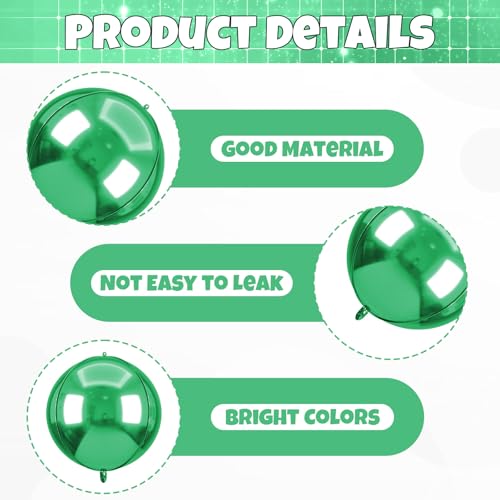Image of 6pcs 22 inch Green Star Balloons and Green 4D Large Foil Balloons, Foil Star Balloon 4D Aluminum Balloon For Birthday Baby Shower Party Wedding Christmas Graduation Anniversary Bridal Shower Decor