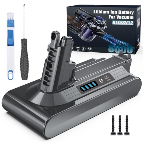 Morpilot 8000mAh Akku für Dyson V10 SV12 Ersatzakku für V10 Absolute Animal Motorhead Fluffy Extra Cyclone Akku-Staubsauger Ersetzt Dyson 969352-02