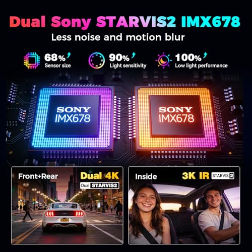 Image of DDPAI 4K 3-Channel Dash Cam,Dashcam for Cars with 128G eMMC+CPL,Front & Rear & Inside(2160P+2160P+1080P),Dual STARVIS 2 Sensors IMX678 + IMX678,AI ISP Night Vision,ADAS, WiFi 6, 4G LTE,Z90 Master 3CH