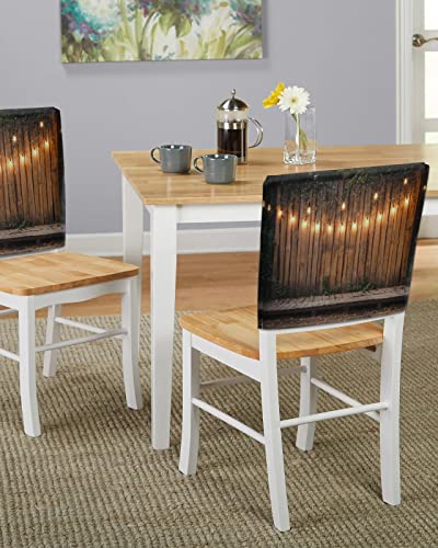 Natural Wood Stage With Party Decor Chair Covers - 6 Pcs Dining Room Chair Back Covers, Summer Garden Leaves Chair Slipcovers Removable Chair Protectors Covers For Kitchen/Banquet/Party 19"X18" #TOP4