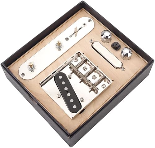 Placa de puente de sillín roscada precableada cargada Alnico V Pickup, placa de control de interruptor de 3 vías, juego de pastilla de cuello de