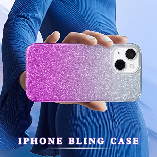 MATEPROX Compatible with iPhone 14 Plus Case Bling Sparkle Cute Girls Women Protective Cases Cover for iPhone 14 Plus 6.7" 2022 (Gradient Purple) - image 3