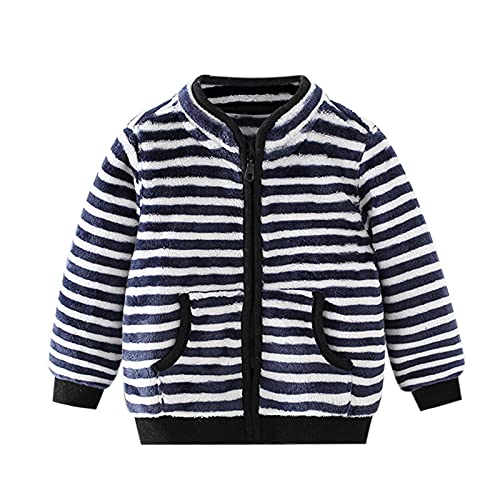 Boys Fall Jacket Toddler Baby Kids Boys Girls Winter Windproof Cartoon Coat Jacket Warm Fleece (Navy, 6-12 Months)