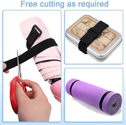 10m Adjustable Cable Straps with 50 Buckles, Free Cut Length, Black Reusable Fastening Cable Ties, Hook and Loop Securing Strap for Cable Tidy, Wire Management, Cord Organiser, 2cm Wide