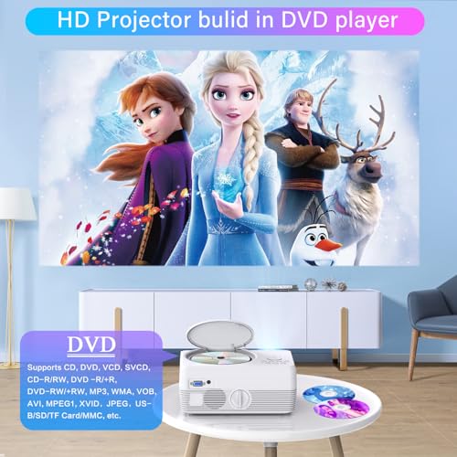 Dxyiitoo Full HD WiFi Bluetooth Projector Built in DVD Player の商品画像 1