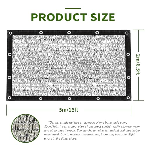 BXAEYIPOR Shade Cloth-80% Aluminum Sunblock Neting,Durable Mesh Tarp with Grommets,Shade Cloth for Garden,Car, Outdoor Pergola,Greenhouse,Chicken Coop and Dog Kennel(Silver) - image 2