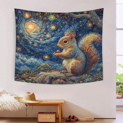 Couverture murale écureuil 3D en polyester premium pour une déco élégante