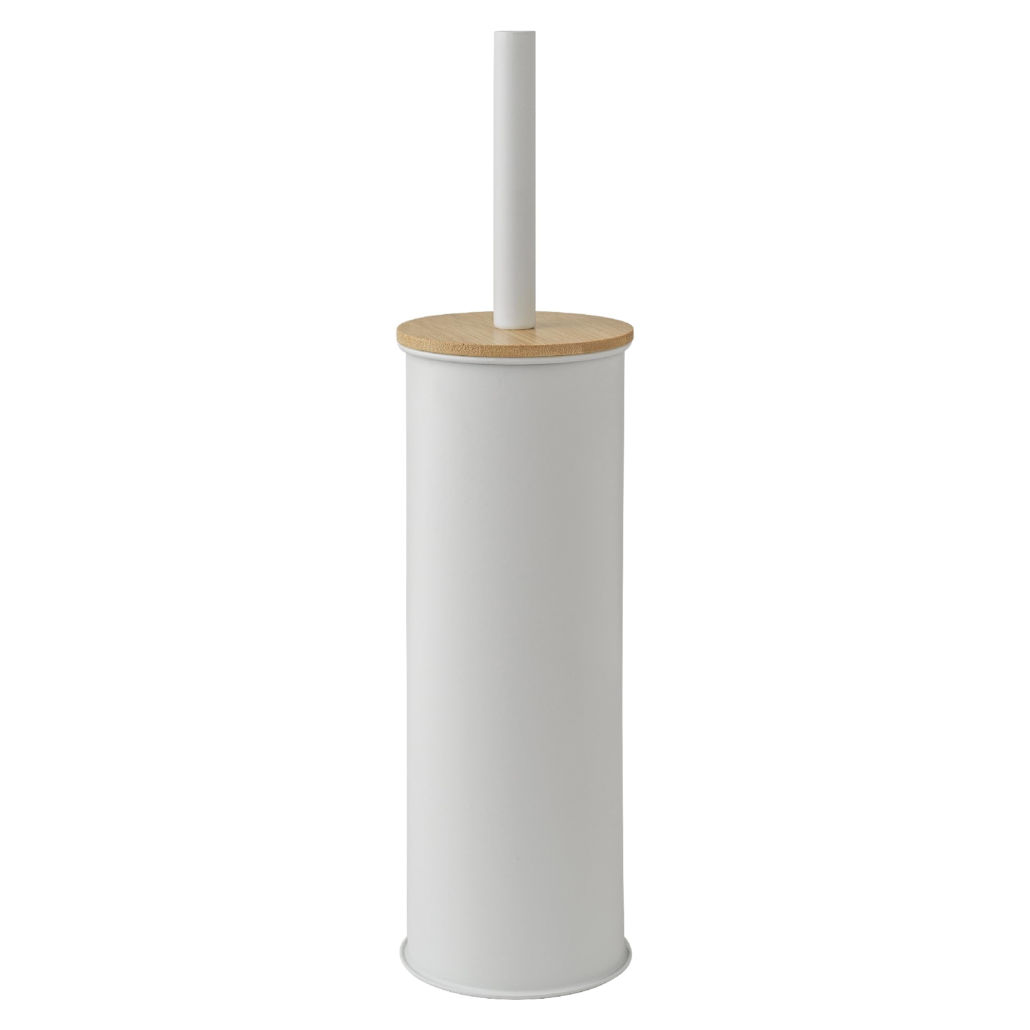 Gedy Kenta Floor Toilet Brush Holder Matte White Bamboo