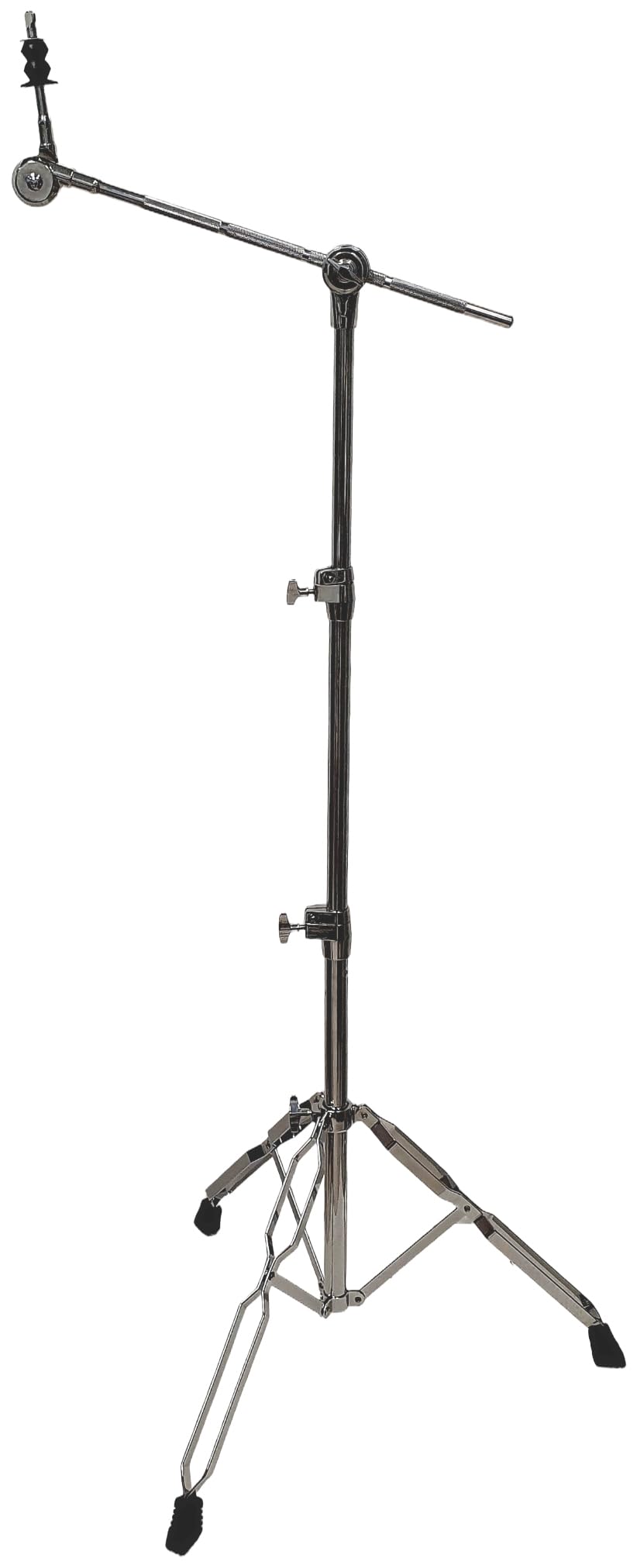 ROCKSTAR - Soporte para Platillos Jirafa CSB600 Pie de Cymbal cromado, Profesional, Altura ajustable, Convertible en Recto Patas Dobles