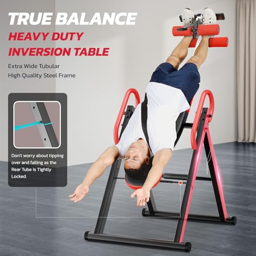 image for YOLEO Heavy Duty Inversion Table for Back Pain Relief with Adjustable 