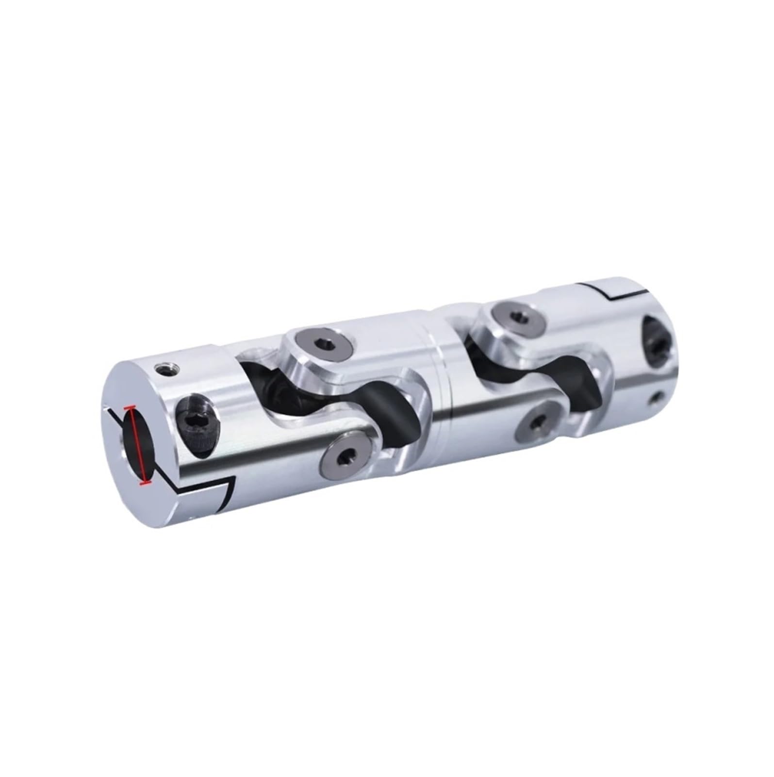 Acoplador de junta universal 40 * 145 Acoplamiento universal de precisión de aluminio de doble sección Connectol Transmisión de junta cruzada telescópica(12x20)