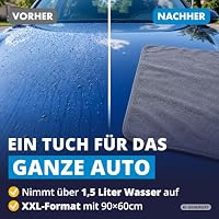 LICARGO Auto Trockentuch XXL 90×60 cm – 550 GSM Mikrofasertücher Auto für streifenfreien Glanz – Twisted Loop Microfasertuch groß für Autopflege, Fahrzeugpflege, fusselfrei & lackschonend - grau – Ansicht 2