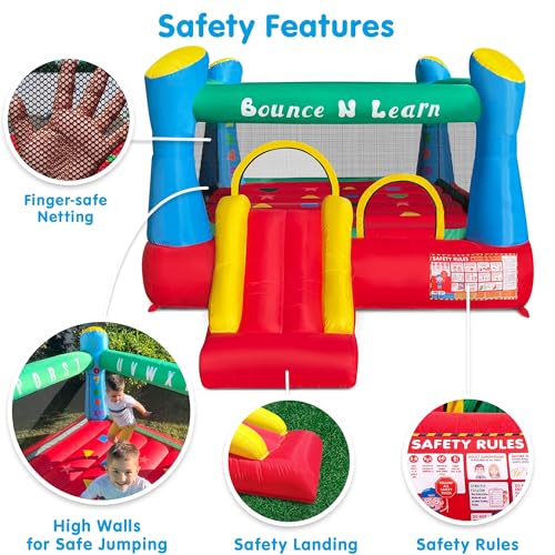 image for Funormous Educational Inflatable Bouncy House for Kids Outdoor Jump 'n