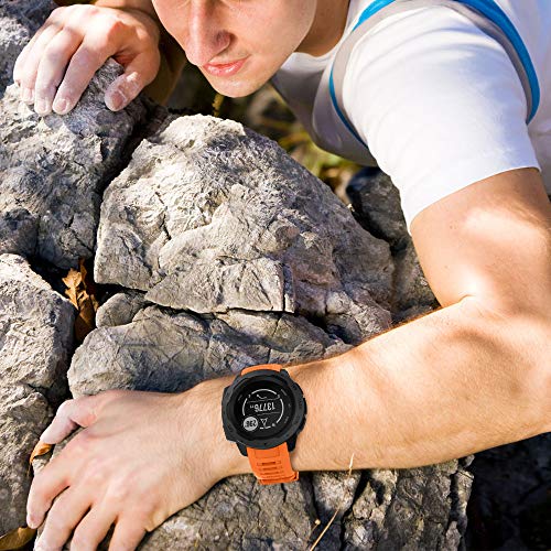 Ancool Compatible With Garmin Instinct Bands, Soft Silicone Strap Sport Wristband Replacement For Garmin Instinct 2/Instinct Esports/Solar/Tide/Tactical Gps Smartwatch (Orange) #TOP4