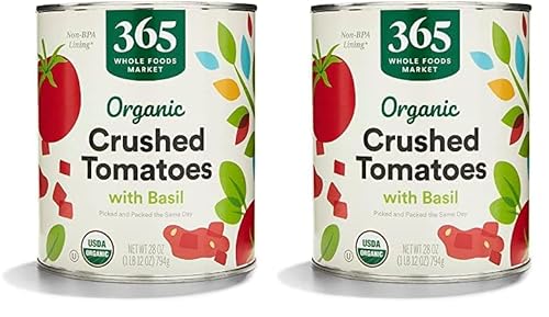 365 by Whole Foods Market, Organic Crushed Tomatoes With Basil, 28 Ounce (Pack of 2)