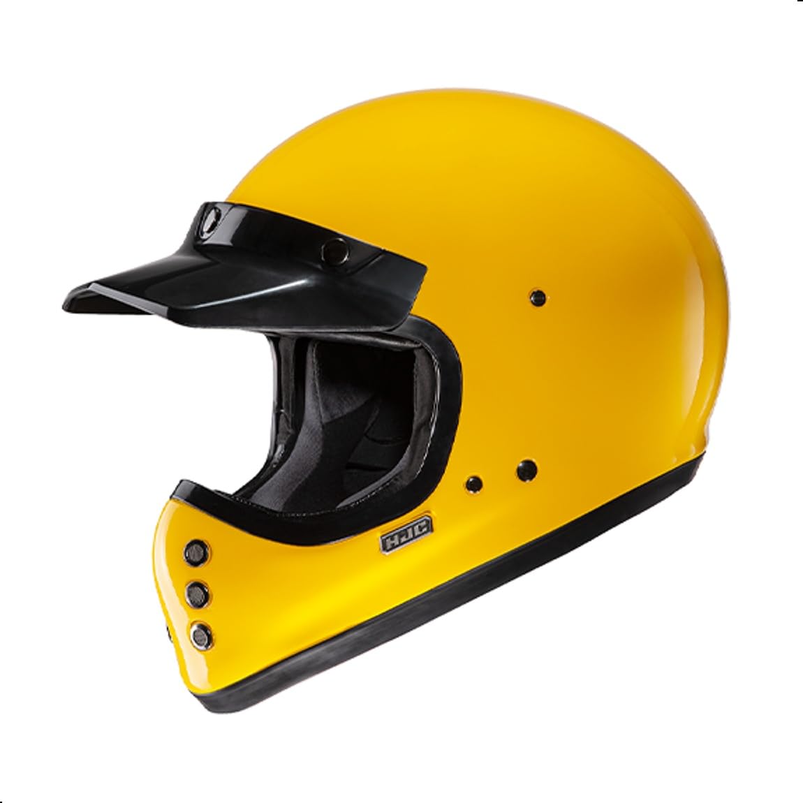 HJC V60 Solid Off-Road Motorcycle Helmet with IS-10 Internal Visor, DOT Approved (Deep Yellow, X-Small) : Automotive