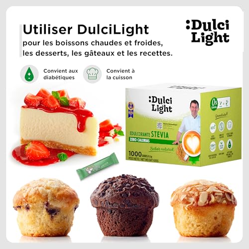 Édulcorant Stevia Zero Calorie en 1000 Buchettes de 1g Dulcilight