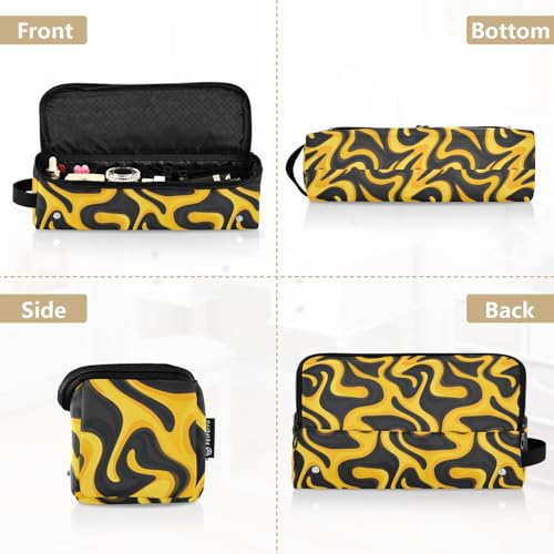 Bolsa de viaje resistente al calor Groovy Waves Marble para herramientas de cabello como planchas y rizadores, organizador portátil miniatura 5