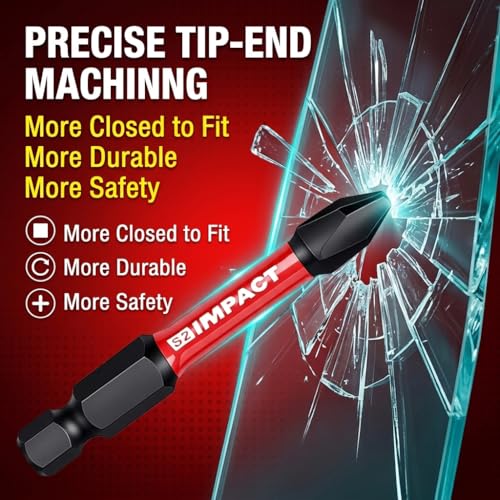 Image of Serplex 20PCS S2 Steel Screwdriver Bit Set with Storage Holder & Carabiner Magnetic Drill Bit Kit with Phillips, Torx, Square & Slotted Bits, Industrial Grade Driver Bits for Impact Drivers