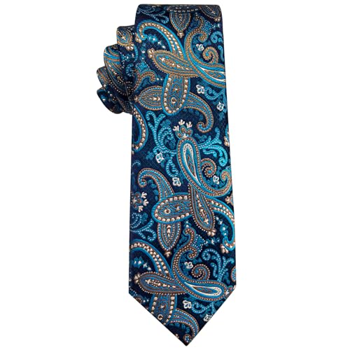 Image of YourTies Paisley Men's Necktie Woven Silk Floral Ties for Men Designer Formal Business Party Wedding
